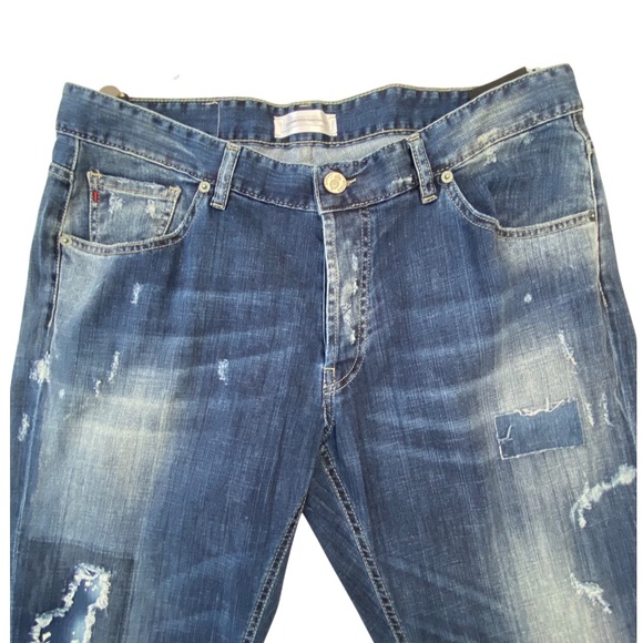 Premium Mood Denim Superior Jeans, Distressed, Button Fly, Slim, Made in Italy - Picture 3 of 16